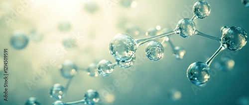 Molecular Structure, Science Background, Abstract, Teal, Bonds