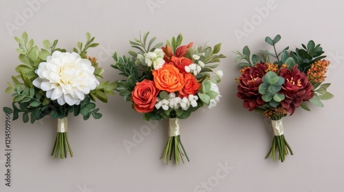 Floral accessories and decorative elements added to hand tied bouquets creating a visually appealing and creative touch for special occasions weddings or gifting photo