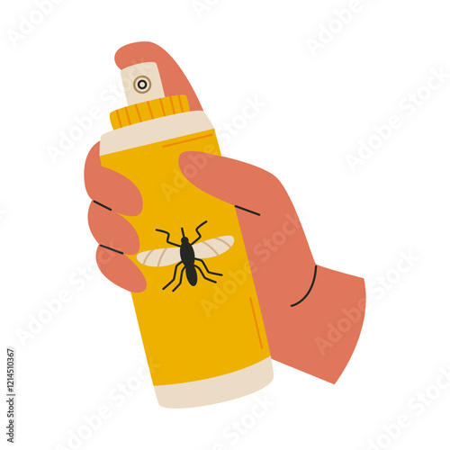 Hand with mosquito spray concept