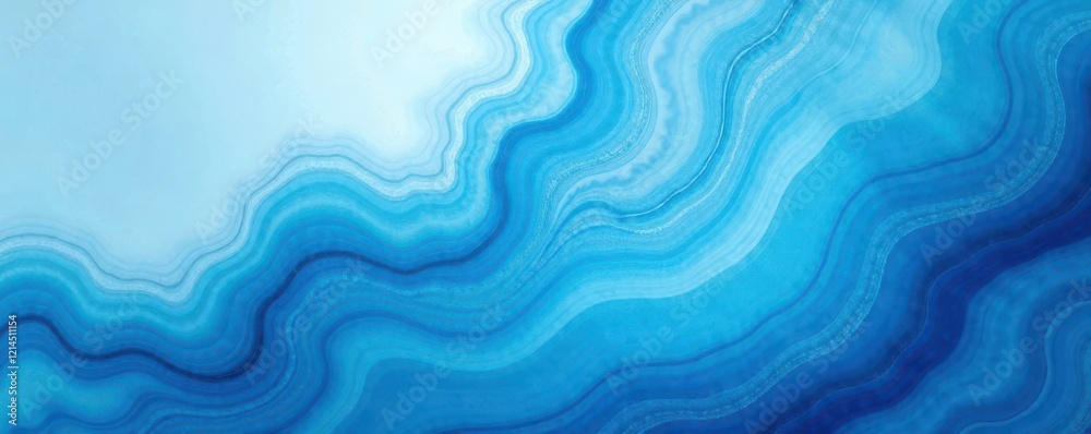 Fototapeta premium Swirling light blue agate, translucent wave pattern, elegant, wave
