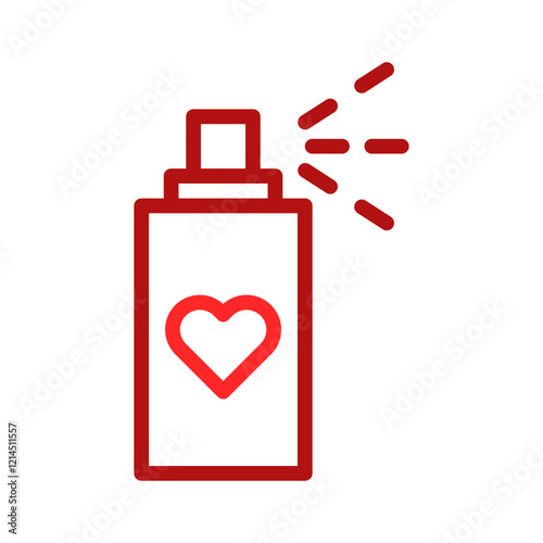Red Spray Can with Heart Icon Graphic