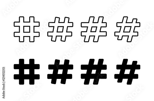 Hashtag icon vector isolated on white background. hashtag vector icon