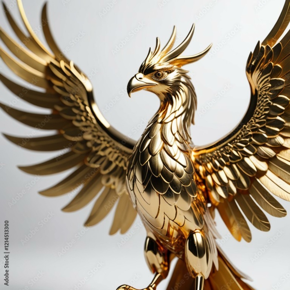 Obraz premium 黄金の不死鳥です。AI生成画像を利用してます。