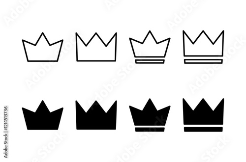 Crown Icon vector isolated on white background. Crown symbol. Crown vector icon