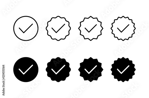 Approved icon vector isolated on white background. Certified Medal Icon vector. check mark