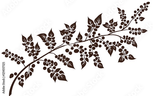 Ornate vine branch design for decorative use photo