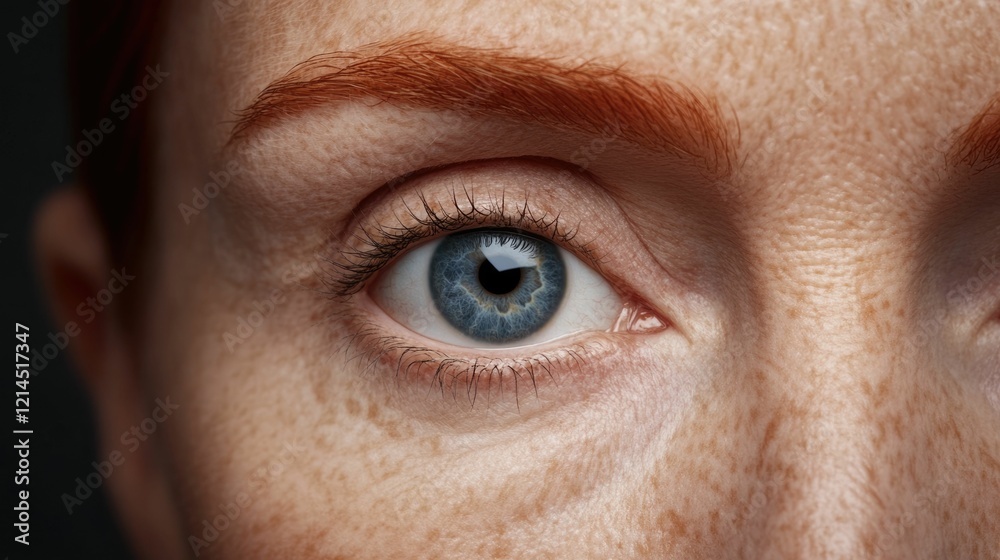 Obraz premium Detailed beauty portrait showcasing the radiant glowing texture and fine lines of mature skin This close up image highlights the natural youthful glow and smooth complexion of an aged face