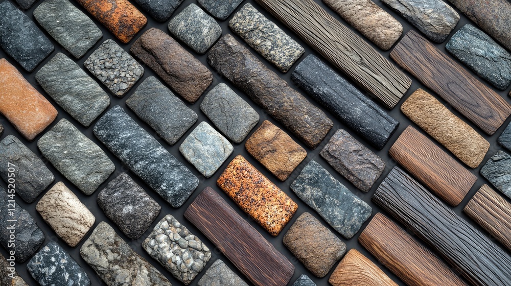 Diagonal stone and wood texture background design Diagonal stone and wood texture background design