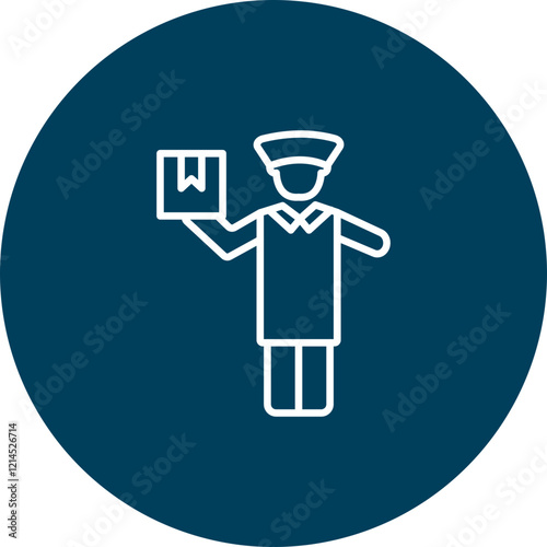 Postman Working Vector Icon Design
