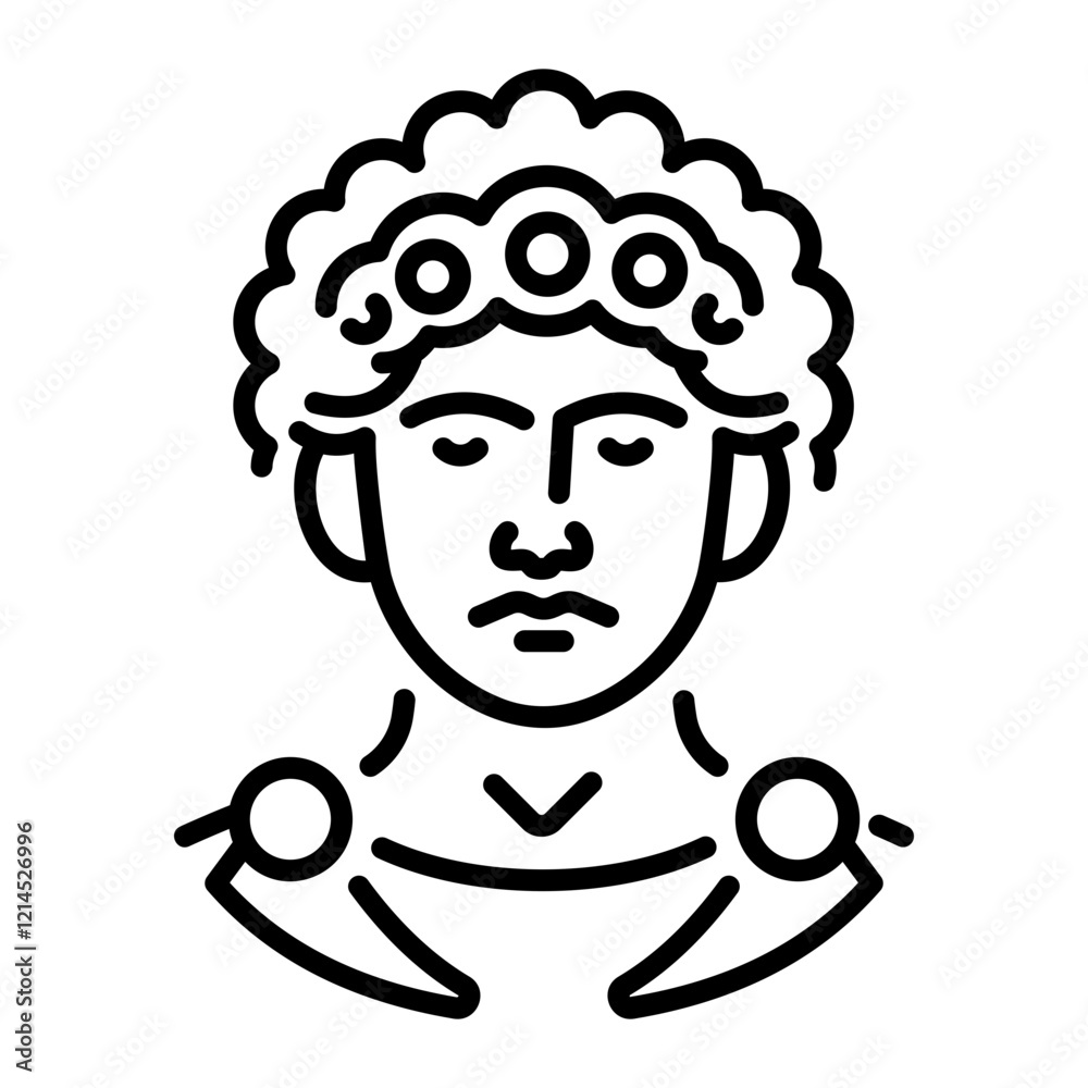Fototapeta premium Elagabalus portrait icon in linear style