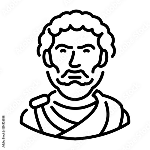 Diocletian icon in linear style 