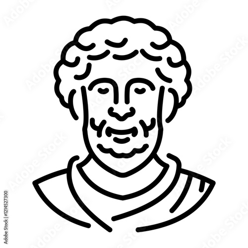 Roman historian character icon in line style 
