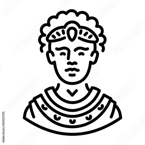 Cleopatra lover portrait icon in line style 