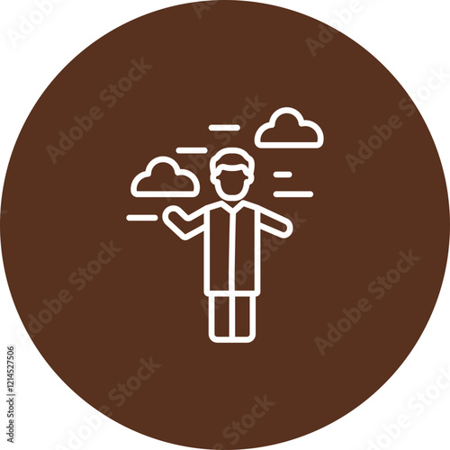 Man Weathercaster Vector Icon Design