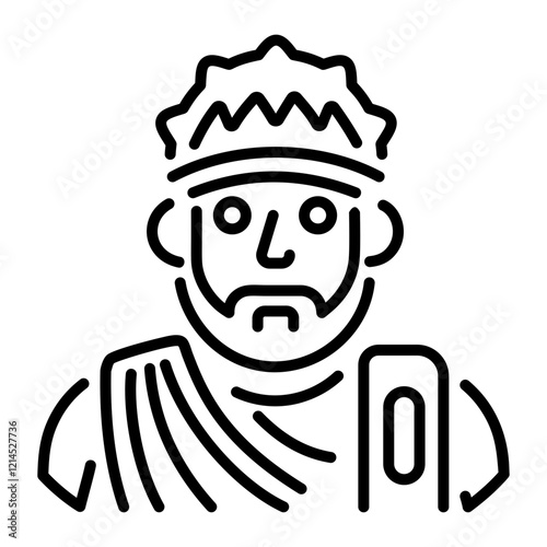 Roman politician character icon in line style 
