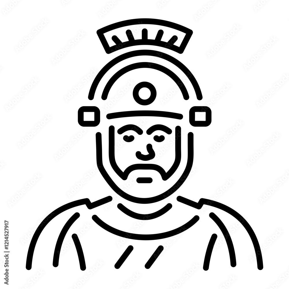 A line style icon of greek soldier A line style icon of greek soldier
