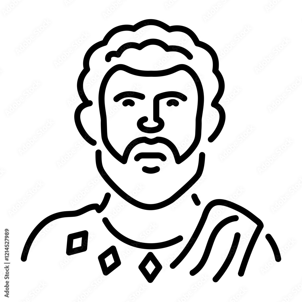 Greek founder icon in linear style Greek founder icon in linear style