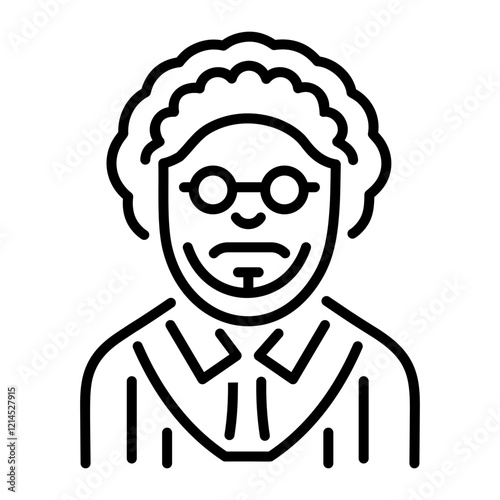 A linear icon of teacher character 