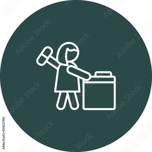 Woman Blacksmith Vector Icon Design