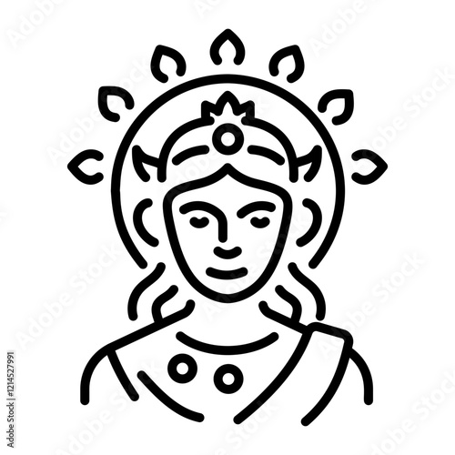 A line style icon of salus goddess 