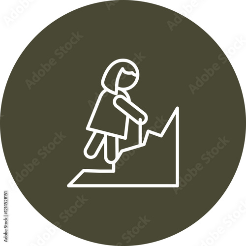 Woman Climbing Vector Icon Design