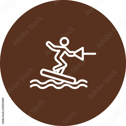 Wakeboarding Vector Icon Design