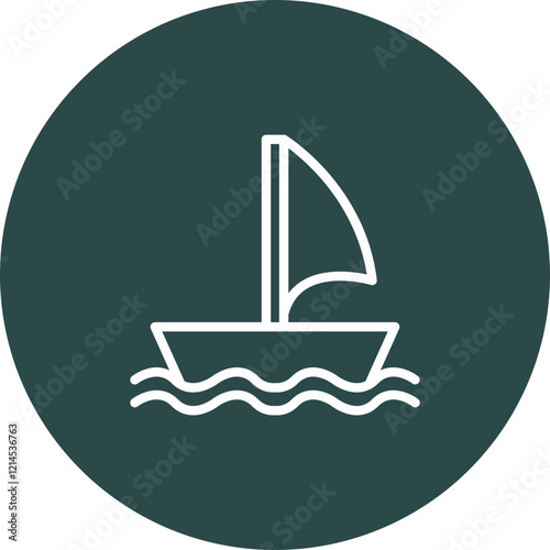 Windsurfing Vector Icon Design