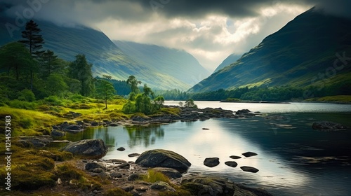 Loch Loyne in the Highlands of Scotland - A Picturesque View of the Western Highlands in the UK and Europe photo