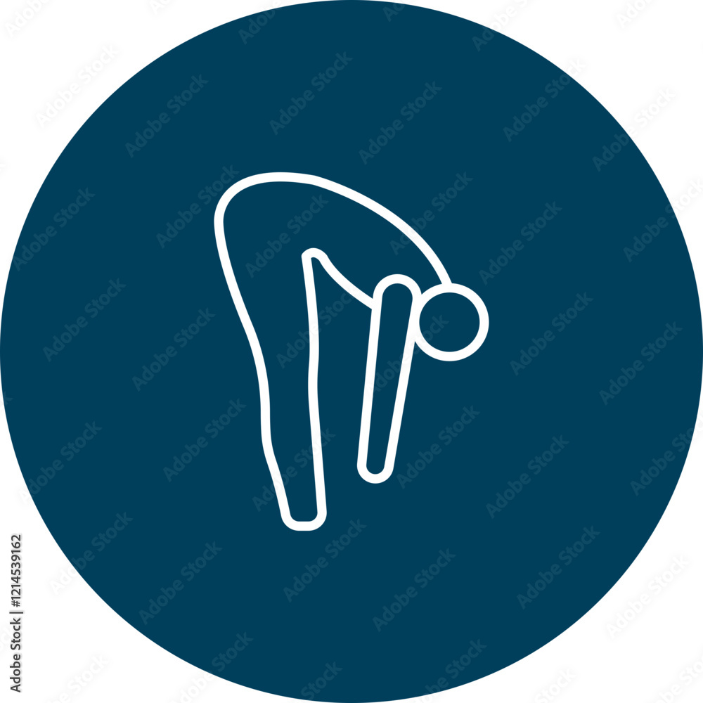 Standing Forward Bend (Uttanasana) Vector Icon Design Standing Forward Bend (Uttanasana) Vector Icon Design