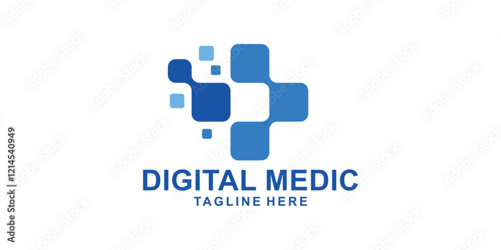 logo design medical technology,digital,modern,connect,symbol,icon,idea,creative.