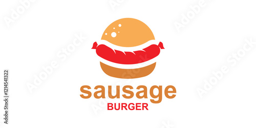 logo design burger,sausage,hot,lunch,meat,symbol,icon,idea,creative.