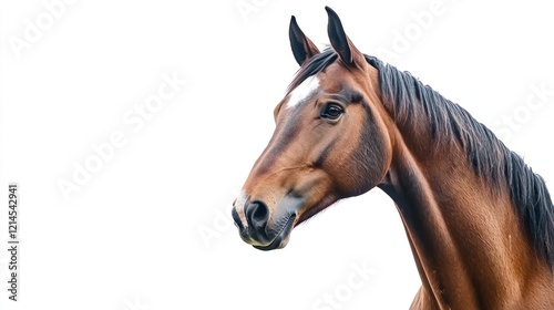Bay horse isolated on white background