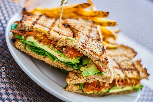 avocado BLT served with fries