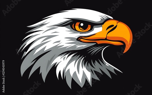 Eagle head profile, vector art, graphic design, strong, powerful, wildlife, illustration photo