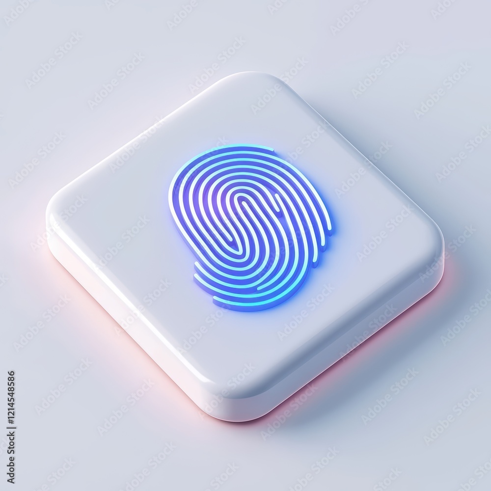 Futuristic Digital Touch ID Fingerprint Authentication Icon Design Futuristic Digital Touch ID Fingerprint Authentication Icon Design