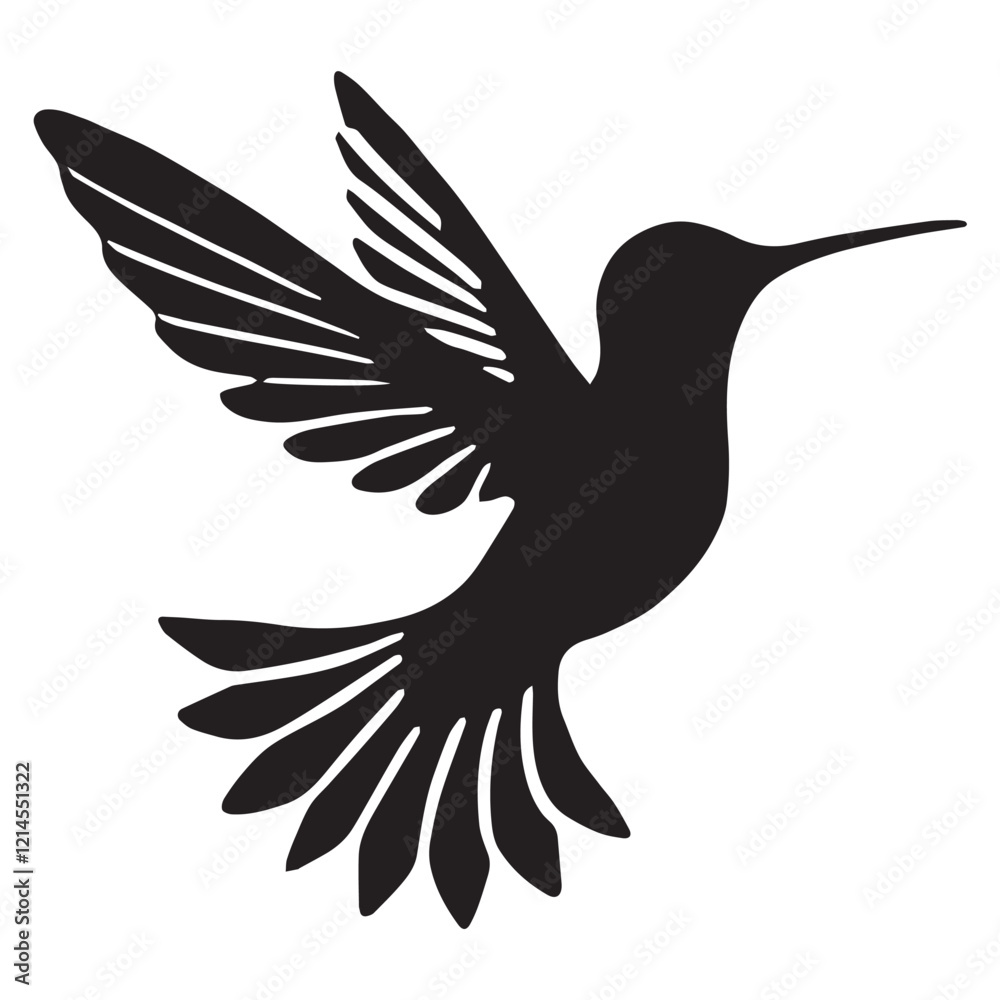 Obraz premium Silhouette of a bird on white background