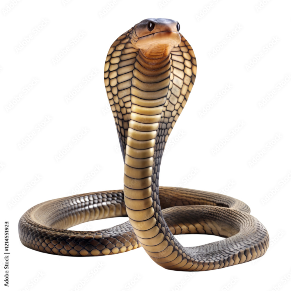 Fototapeta premium Cobra snake isolated on transparent background