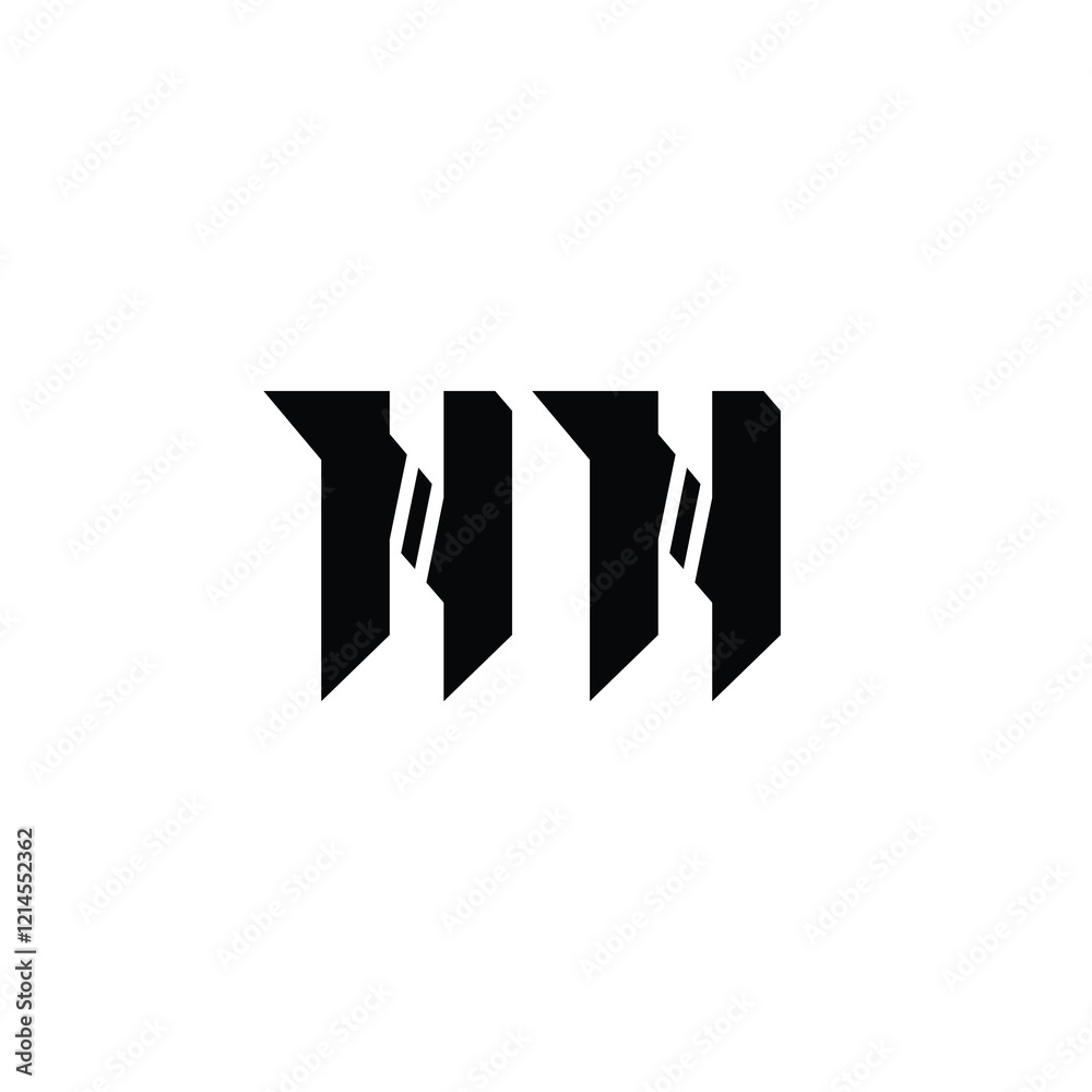 Fototapeta premium NN monogram logo design letter text name symbol monochrome logotype alphabet character simple logo