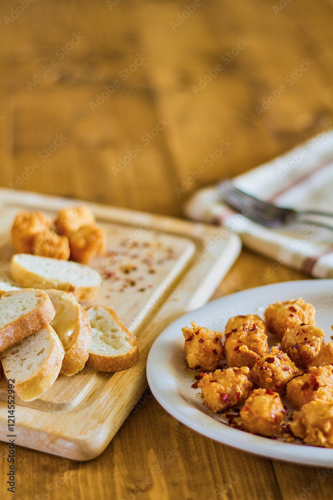 crispy fried goat cheese topped with hot honey crispy fried goat cheese topped with hot honey