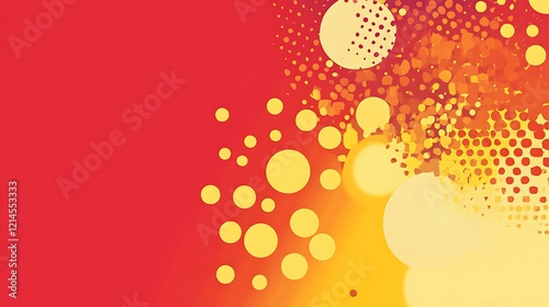 Abstract graphic design, colorful circles on red background. Possible use Stock photo for website, presentation, or graphic design photo