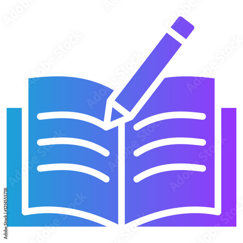 Writing glyph gradient icon