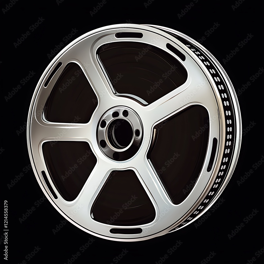 Obraz premium Classic film reel, 3D rendering, isolated, for movie poster, or design