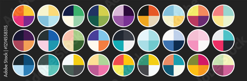Pantone colors palette catalog samples. Color swatch. Set of abstract color palette banner