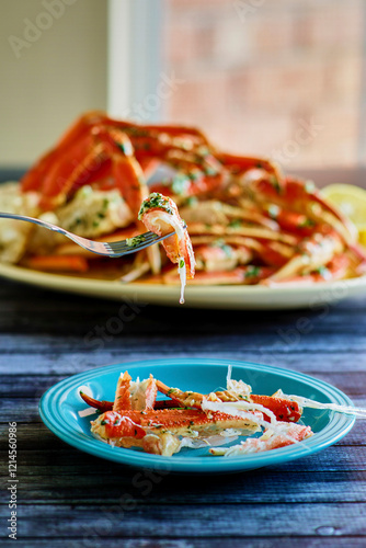 crab legs clusters smothered in garlic lemon butter