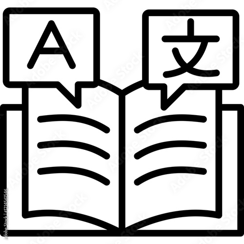 Foreign Language line icon