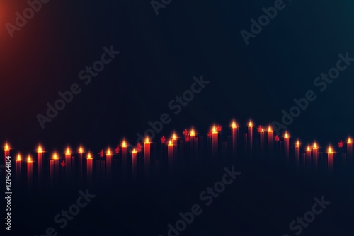 Business candle stick graph chart of stock market investment trading on blue background. Bullish point, Trend of graph. Eps10 Vector illustration. photo