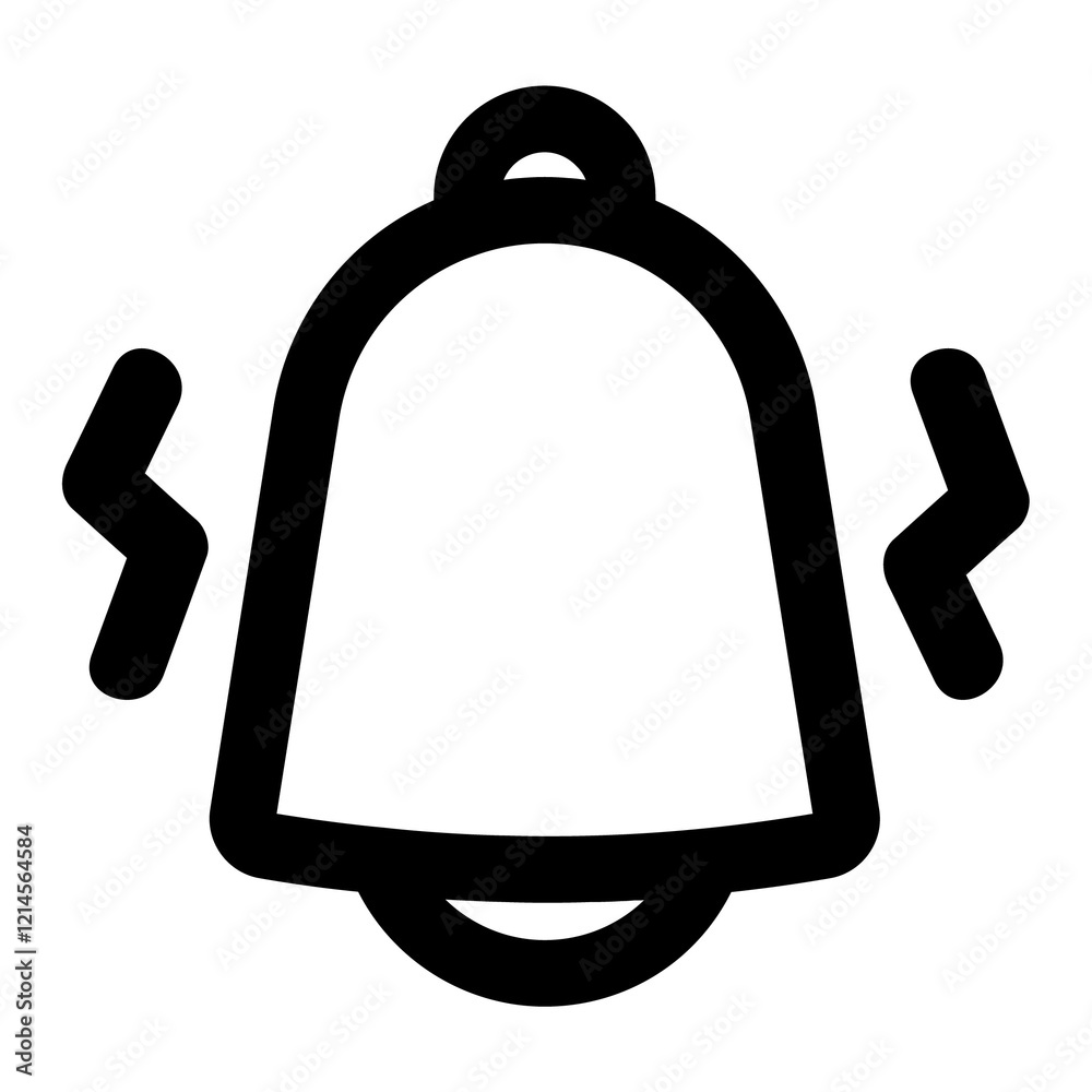 Bell icon black with outline style Bell icon black with outline style