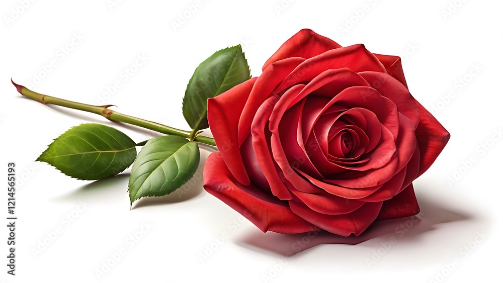 Naklejka premium red rose isolated on white