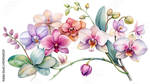 orchid flowers isolated on white background