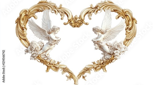 Valentine's love qpid frame art romantic setting decorative illustration heart design